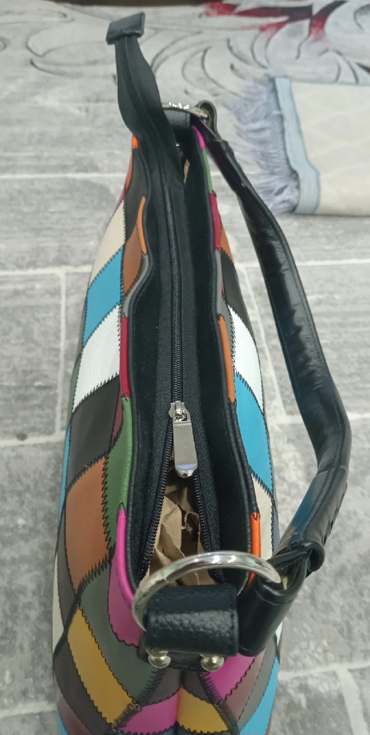 leather patchwork tote bag - photo 4