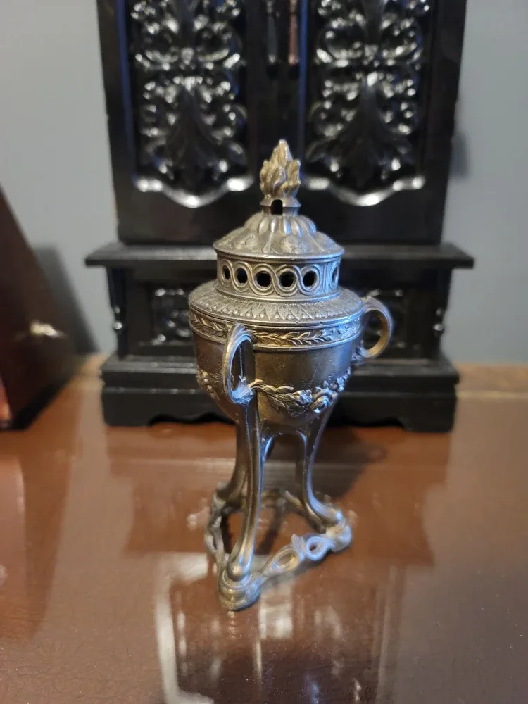 Antique French Incense Burner Censer Rare Bronze Art Nouveau image indicator(6)