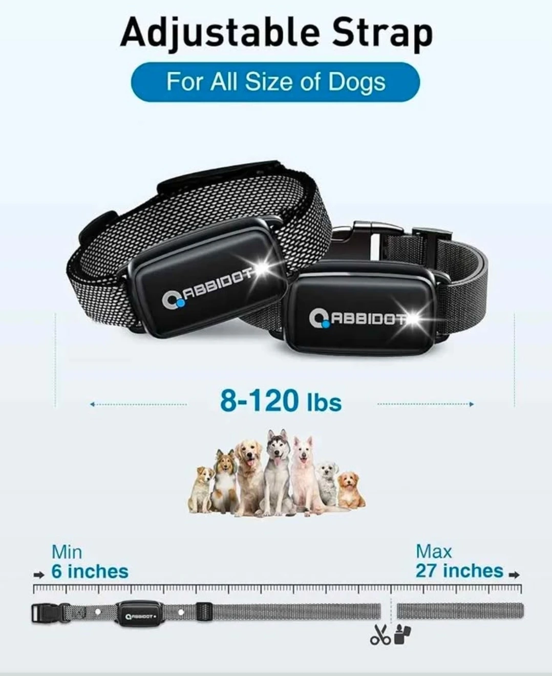 QABBIDOT Dog Training Collar - Adjustable Strap - photo 5