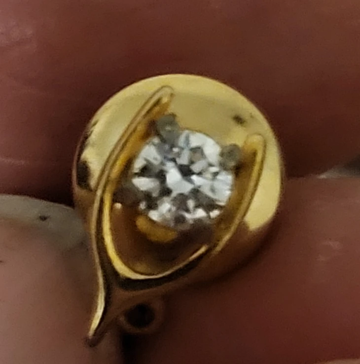 Gold-Tone Horseshoe Tie Tack with Chain