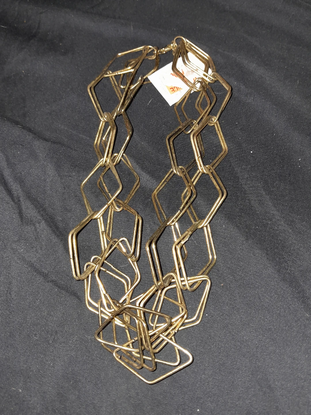 Gold Tone Geometric Chain Necklace
