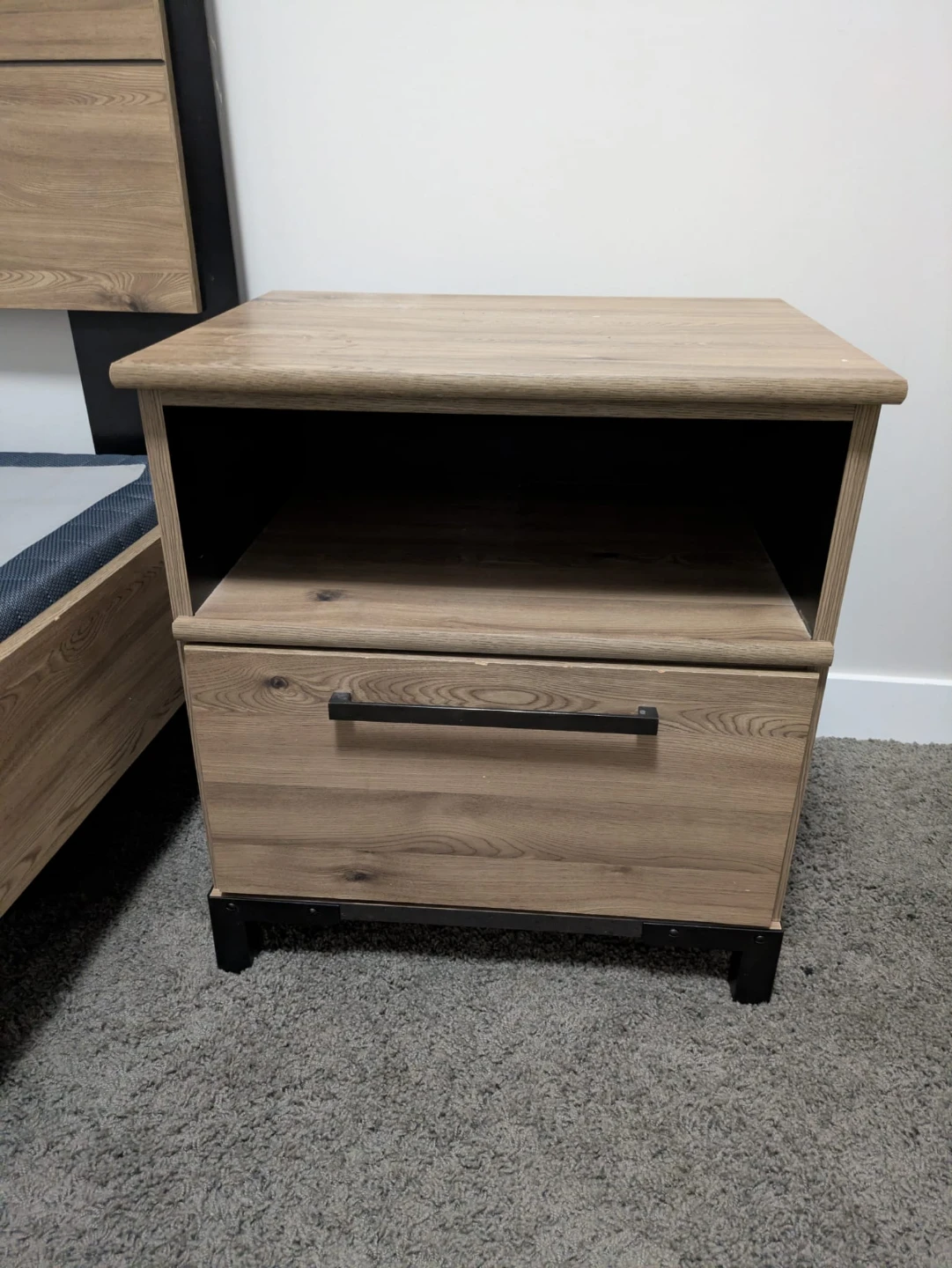 Full Panel bedframe and Nightstand (2