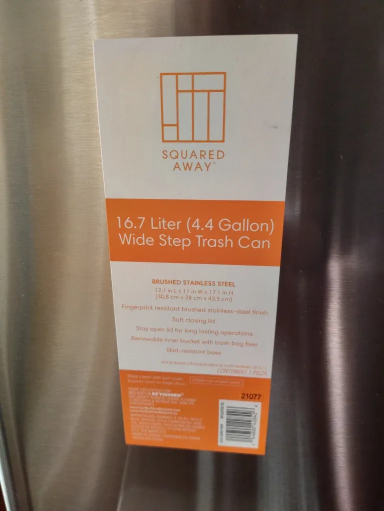 Squared Away 4.4 Gallon Wide Step Trash Can image indicator(2)