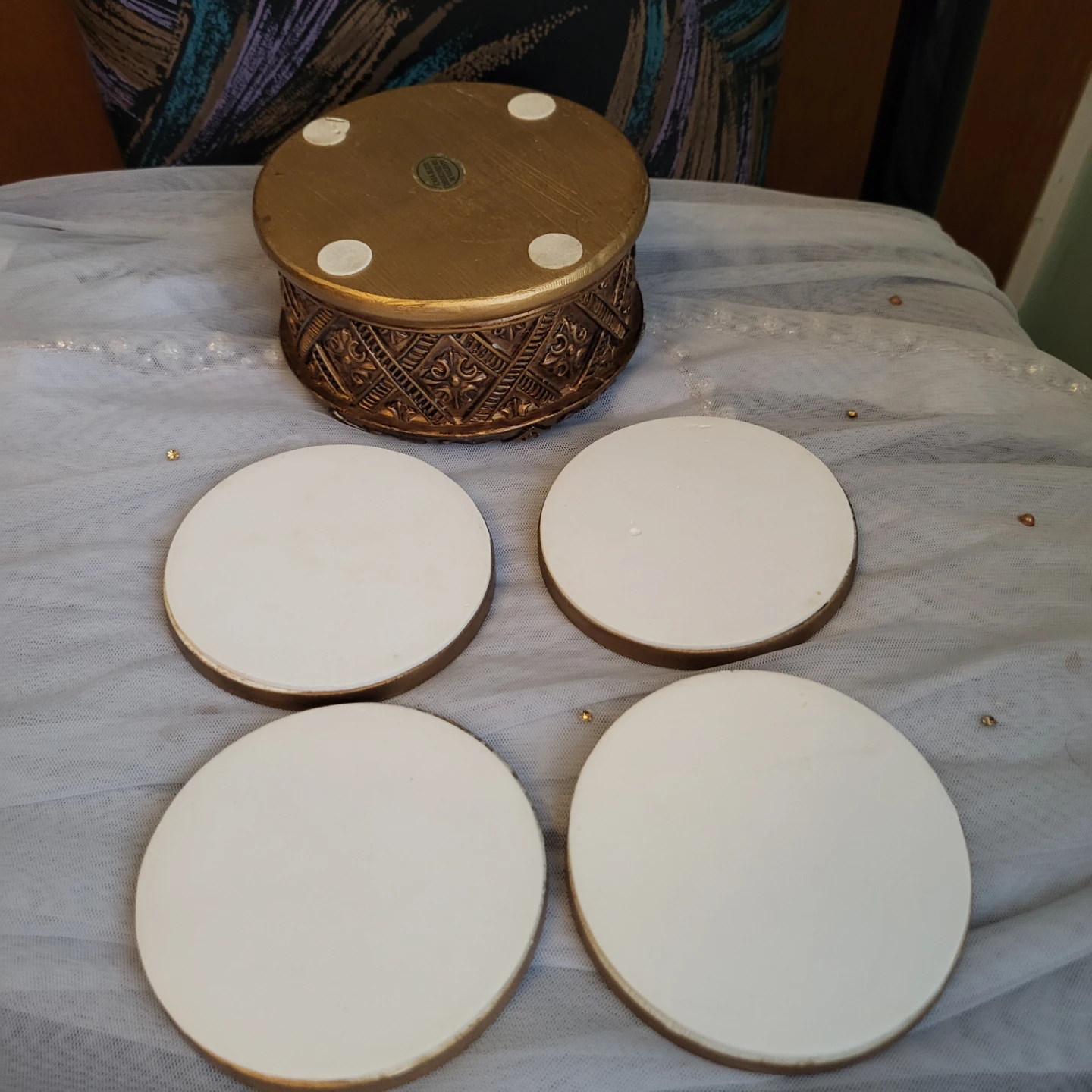 Casa Elite Gold Coaster Set with Holder - photo 2