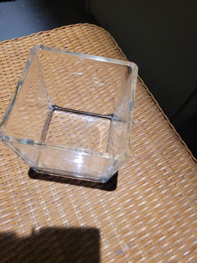 Clear Square Glass Vase🥕🎯 thrifty pick