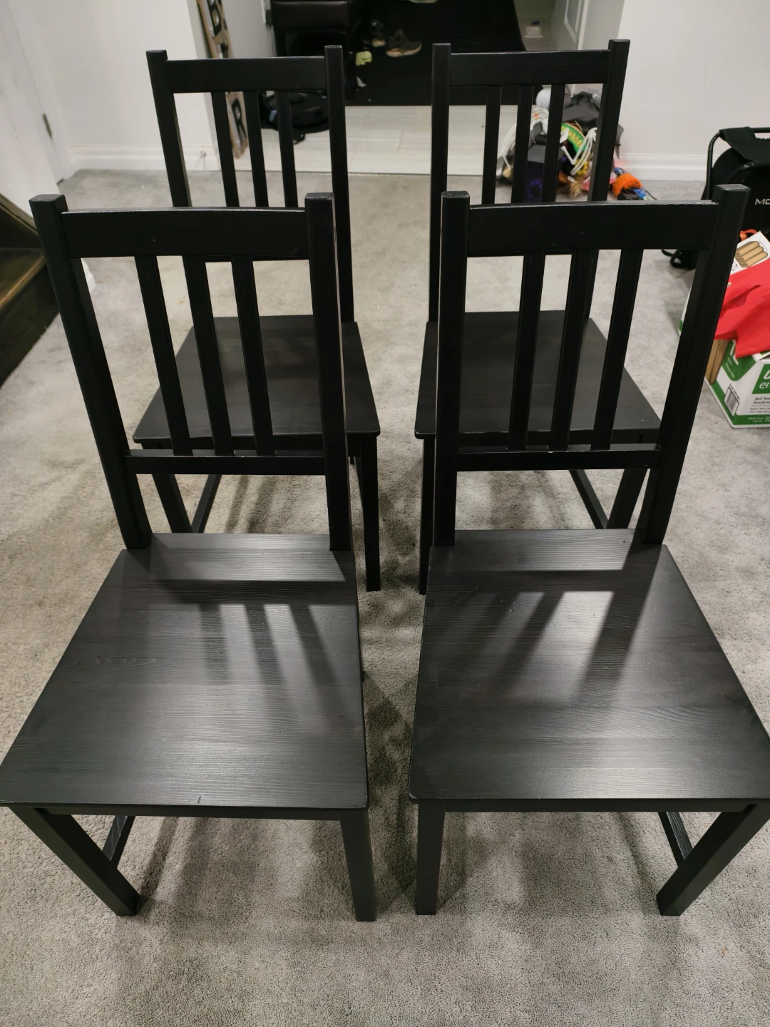 IKEA STEFAN Dark Brown Dining Chairs (Set of 4)