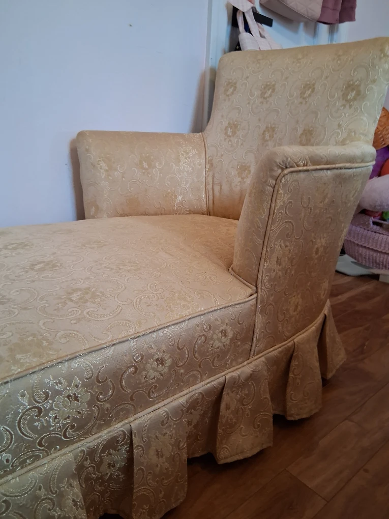 Vintage Chaise Lounge - Cream Floral Pattern - photo 3