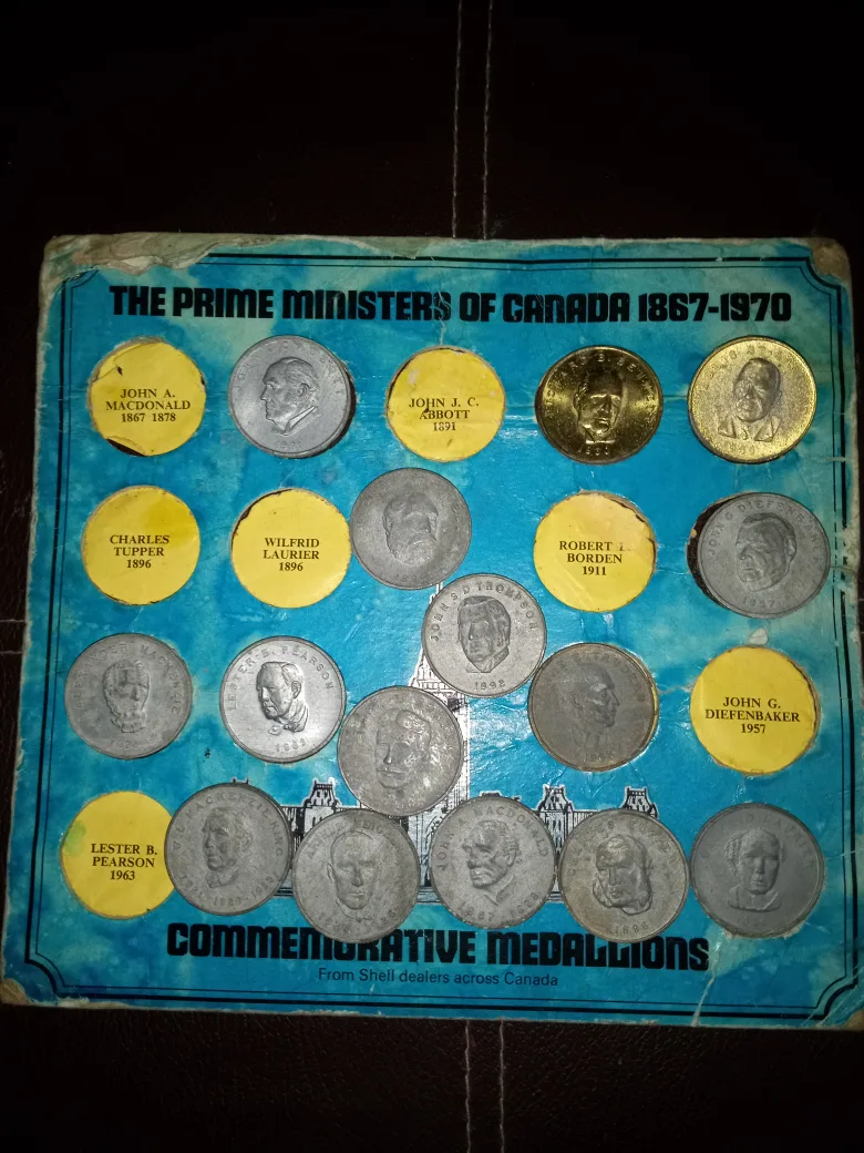The Prime Ministers of Canada 1867-1970 Medallions