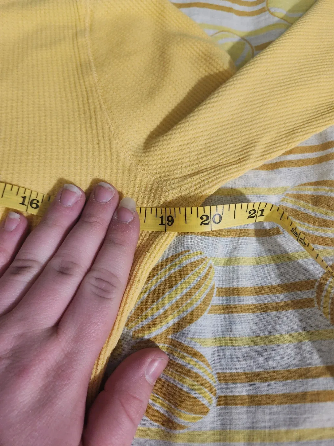 Yellow and blue Aeropostale long sleeve waffle knit shirt image indicator(5)