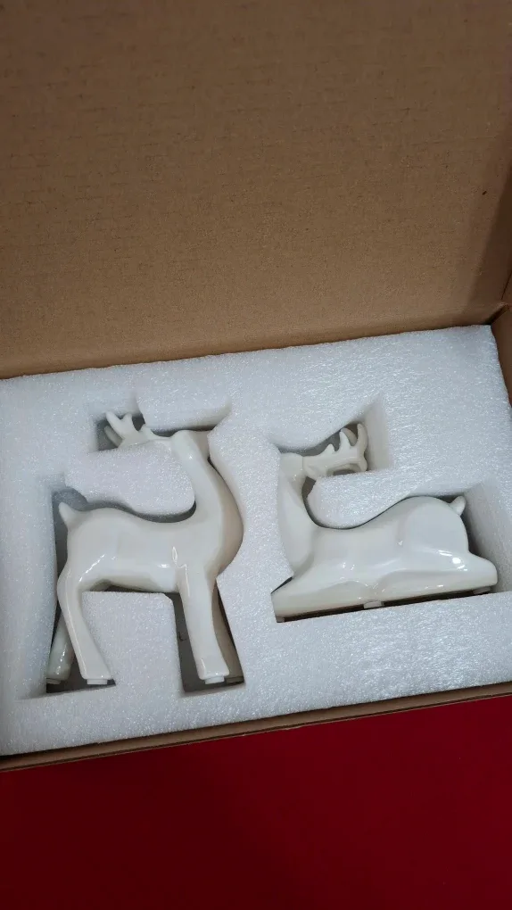 🆕️ BNIB White Porcelain Deer Figurines - Set of 2 image indicator(6)