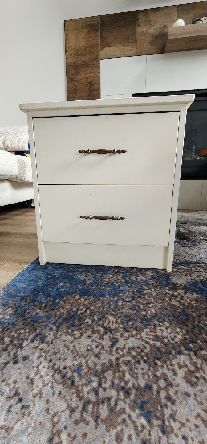 White 2-Drawer Bedside Table