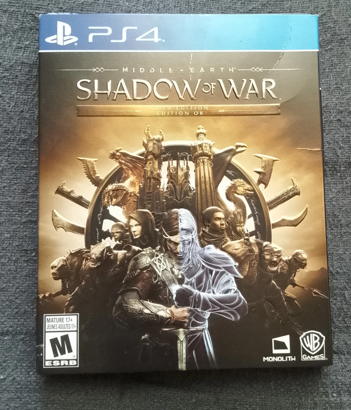PS4 Game - Middle Earth Shadow Of War Gold Edition Steel Case