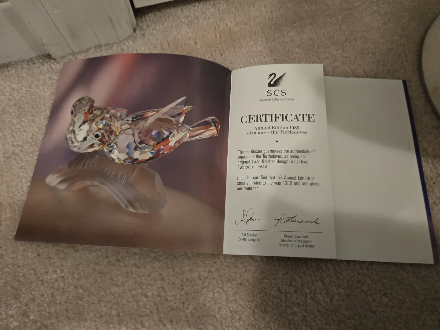 Swarovski SCS Annual Edition 1989 "Amour" The Turtledoves image indicator(6)