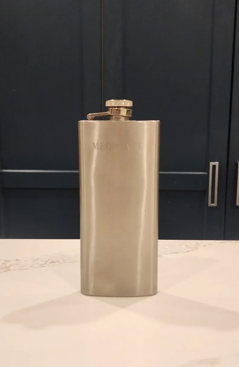 Vintage Stainless Steel Medicinal Flask