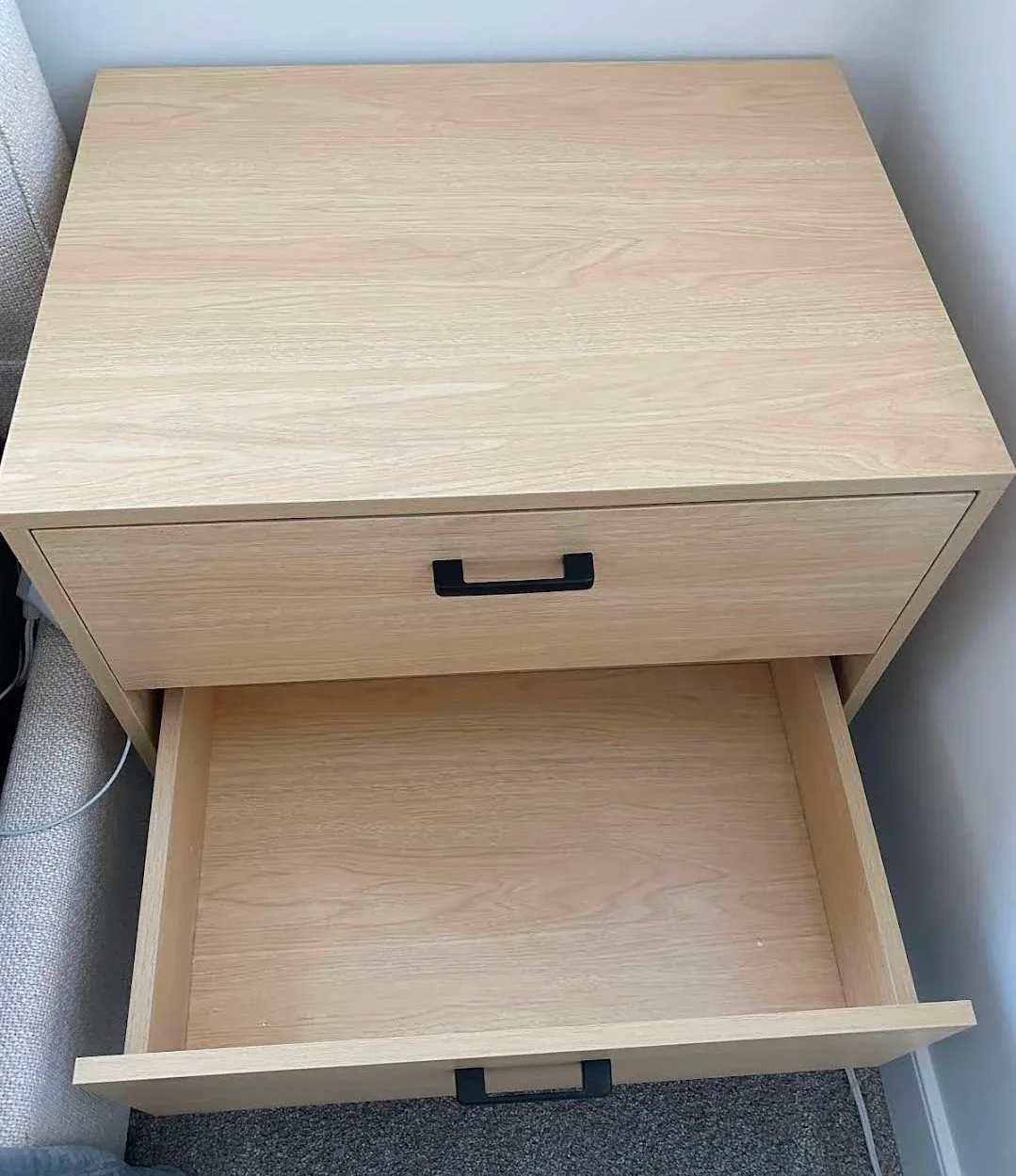 Wood 2-Drawer Nightstand image indicator(2)
