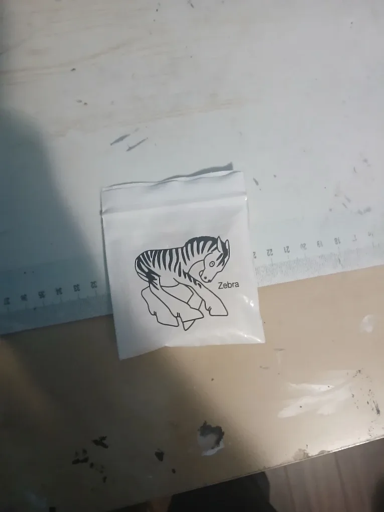 Zebra toy in sealed bag