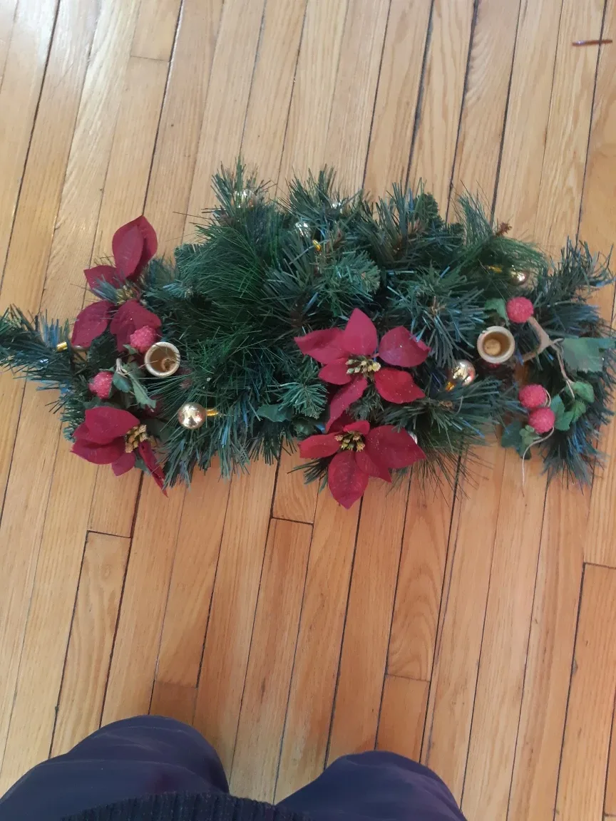 Christmas Centerpiece with Poinsettias