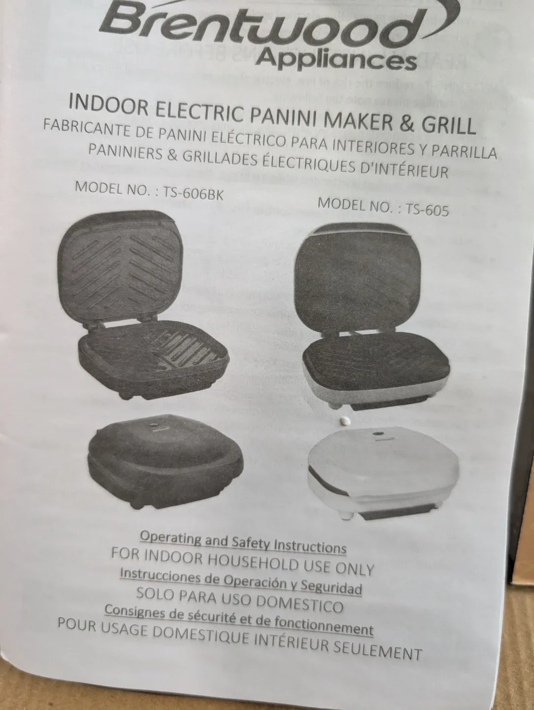 New Brentwood Electric Panini Maker & Grill BRAND NEW image indicator(4)