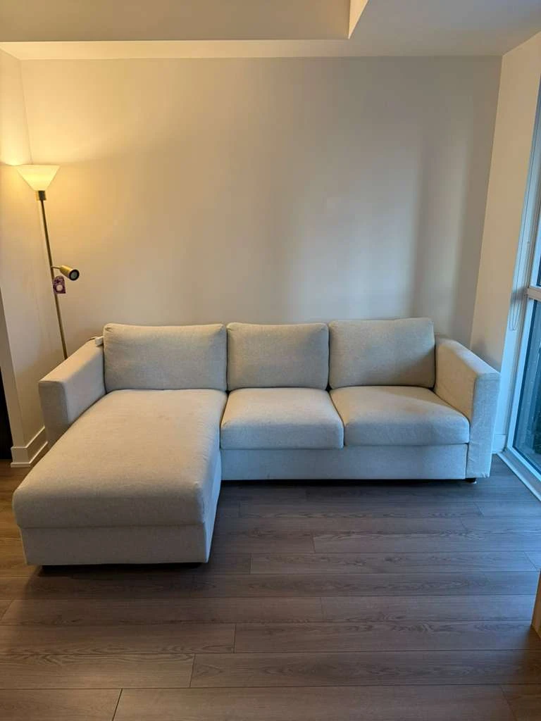Beige Sectional Sofa with Storage