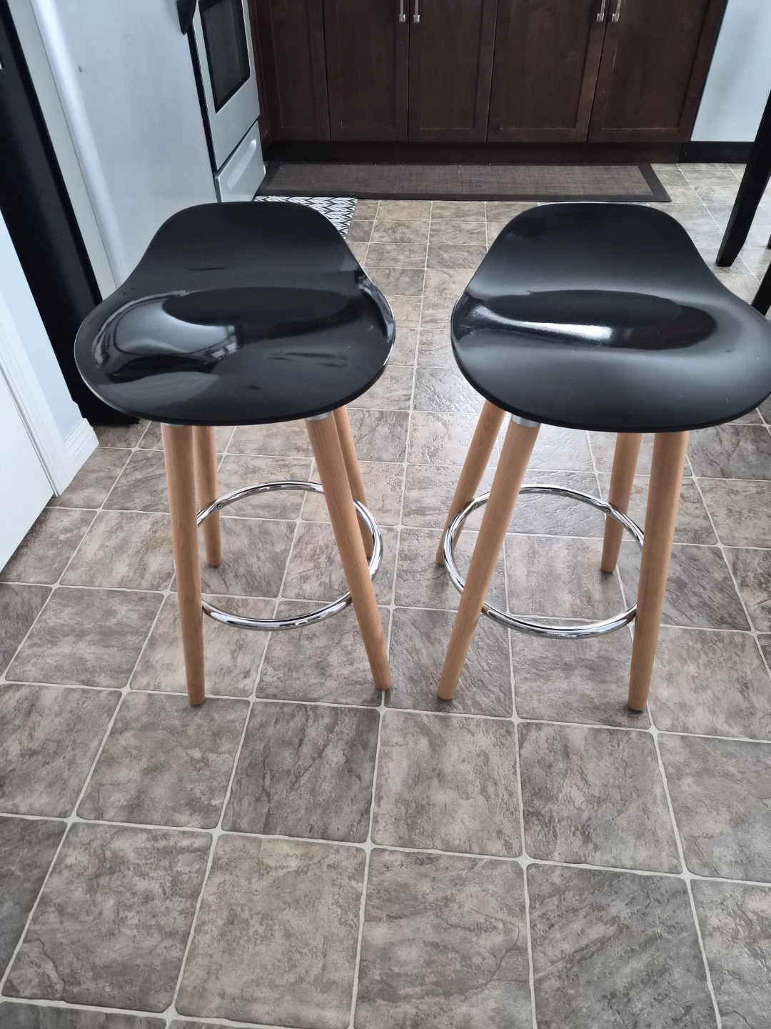 Set of 2 Black Bar Stools
