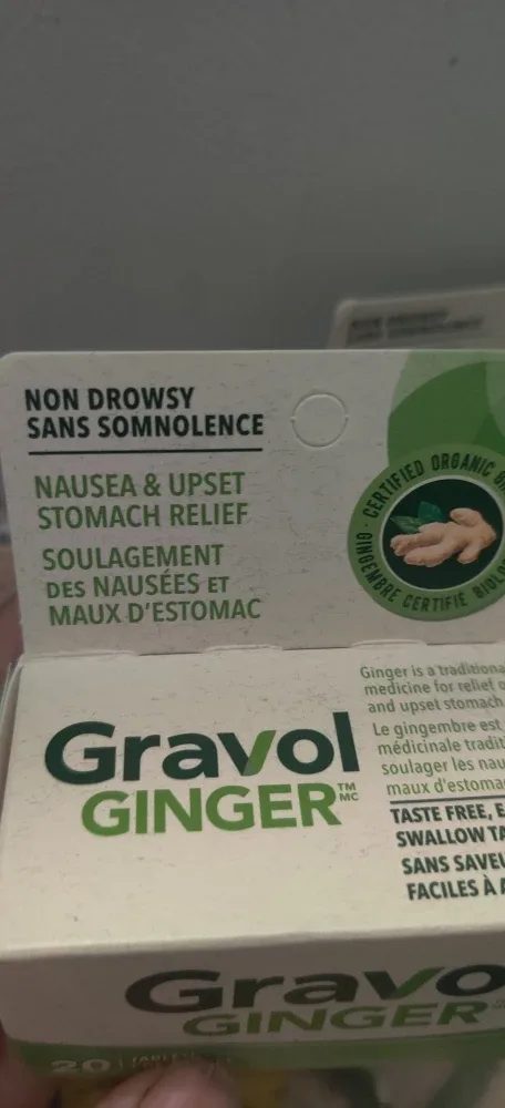 Gravol Ginger 20 - 24Tablets - Nausea Relief x 2 image indicator(3)
