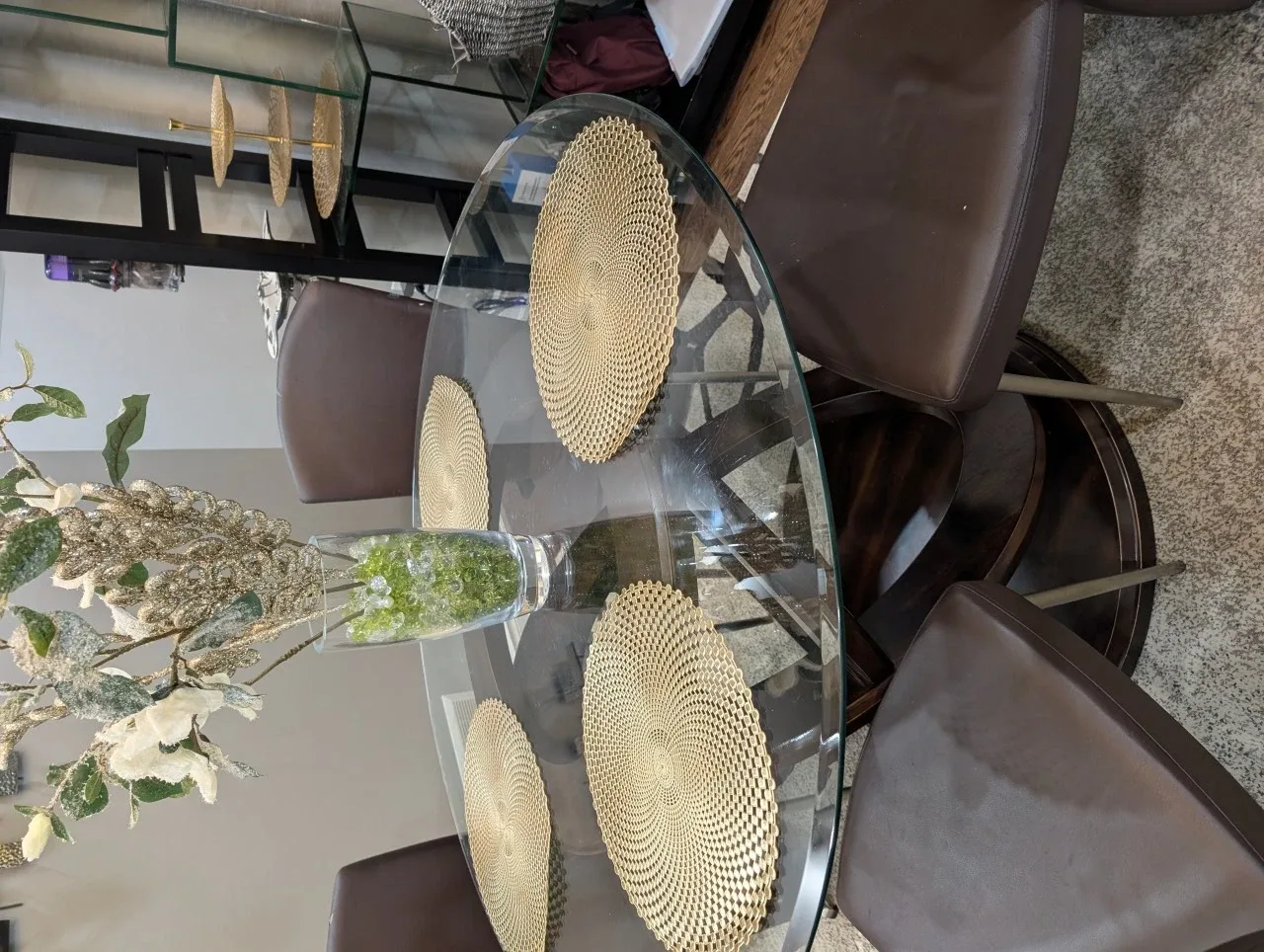 Round Glass Dining Table with 4 Chairs image indicator(2)