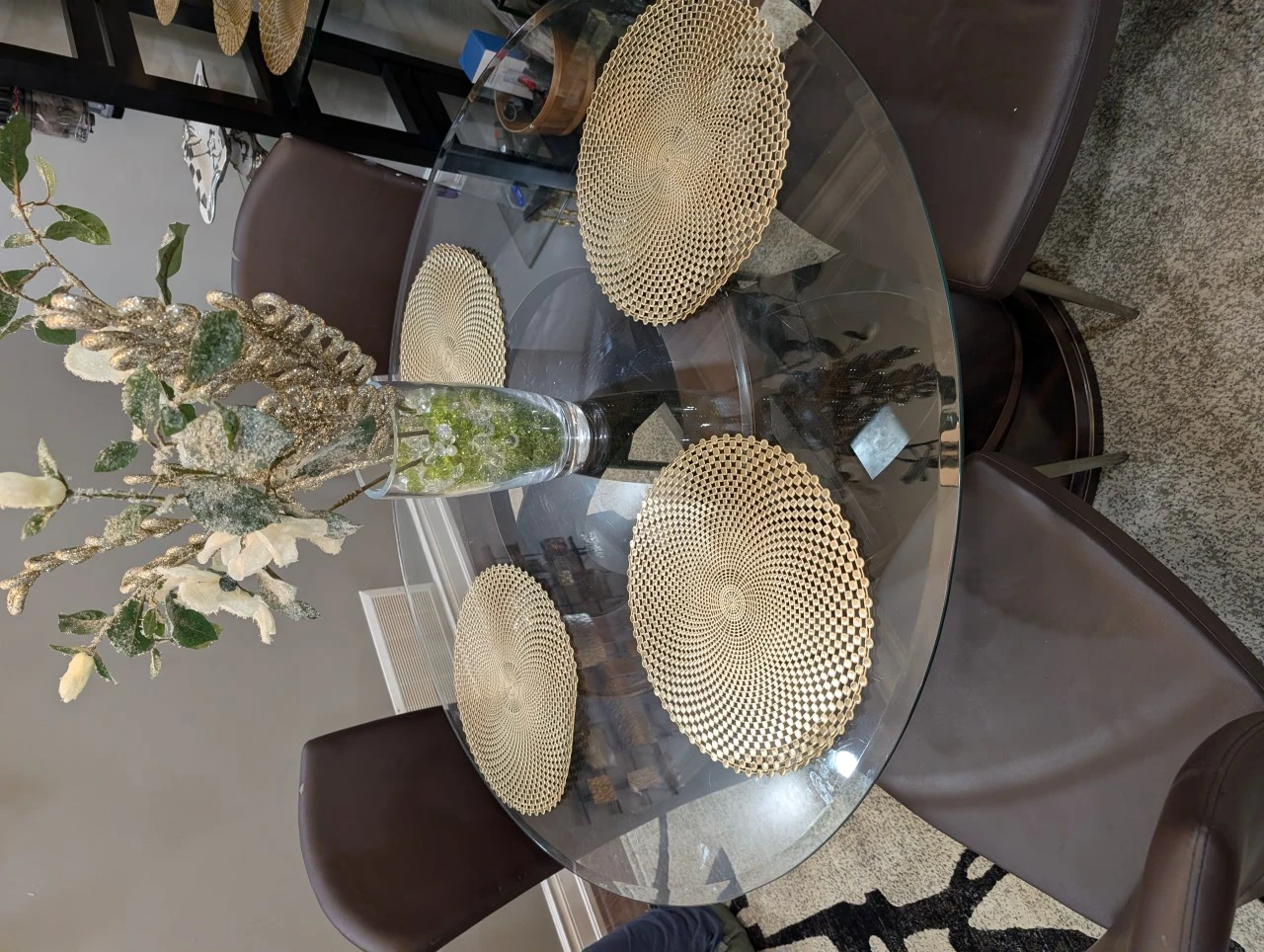 Round Glass Dining Table with 4 Chairs - photo 4