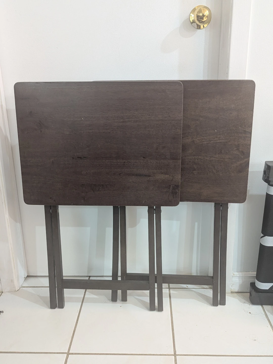 Folding TV Tray Table Set - Dark Brown
