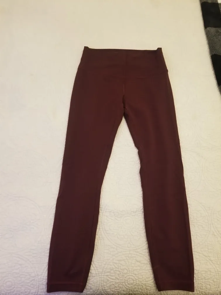 Lululemon Align Leggings, Size 8, Burgundy