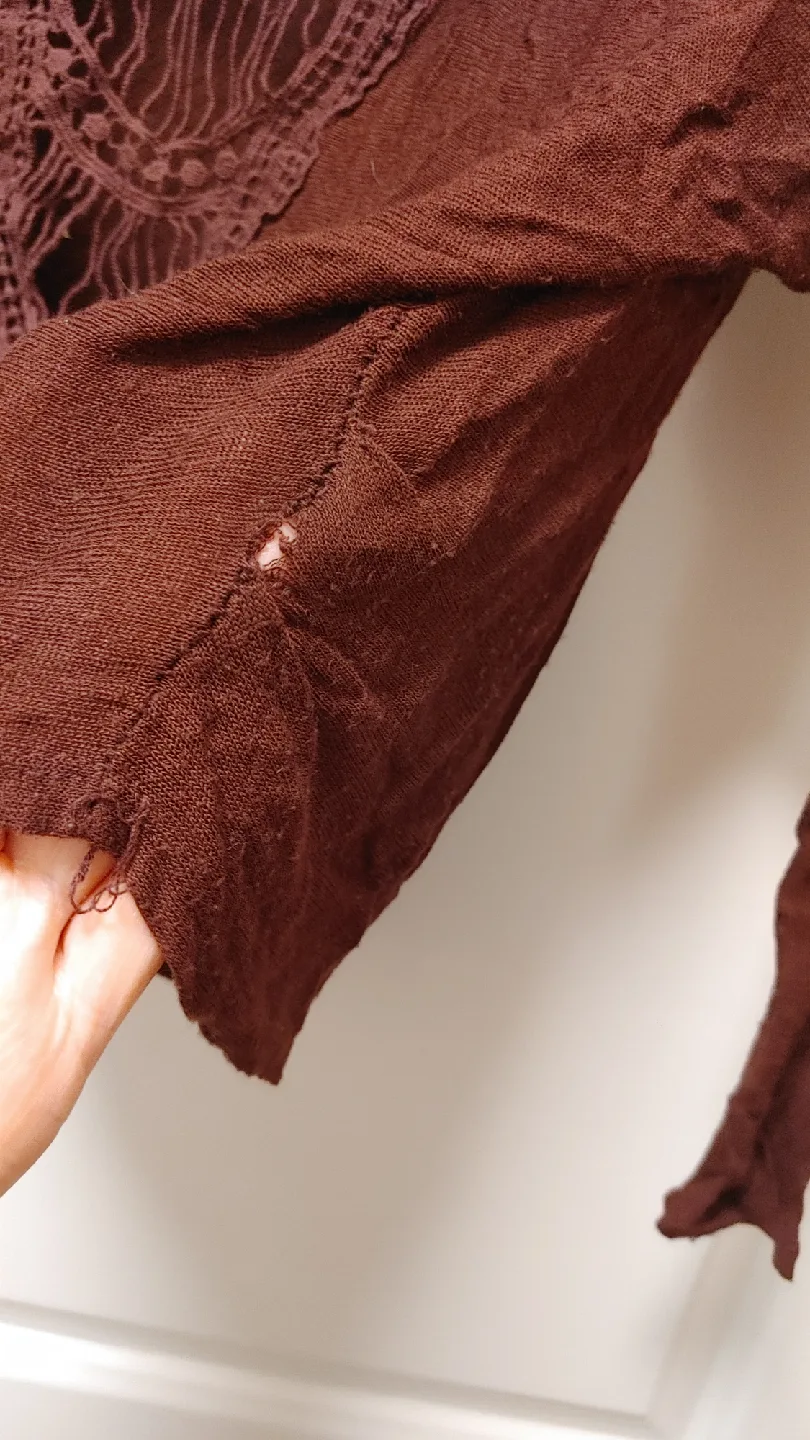 Brown Crochet Back Top size medium image indicator(8)