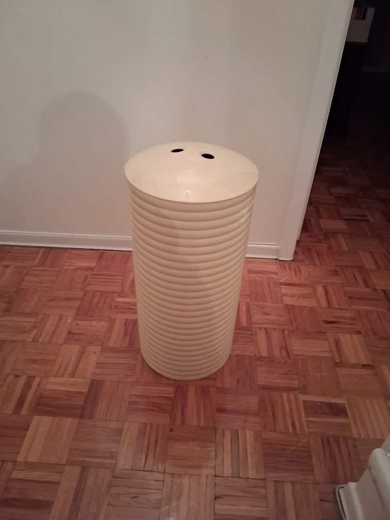 Off-White Ribbed Laundry Hamper