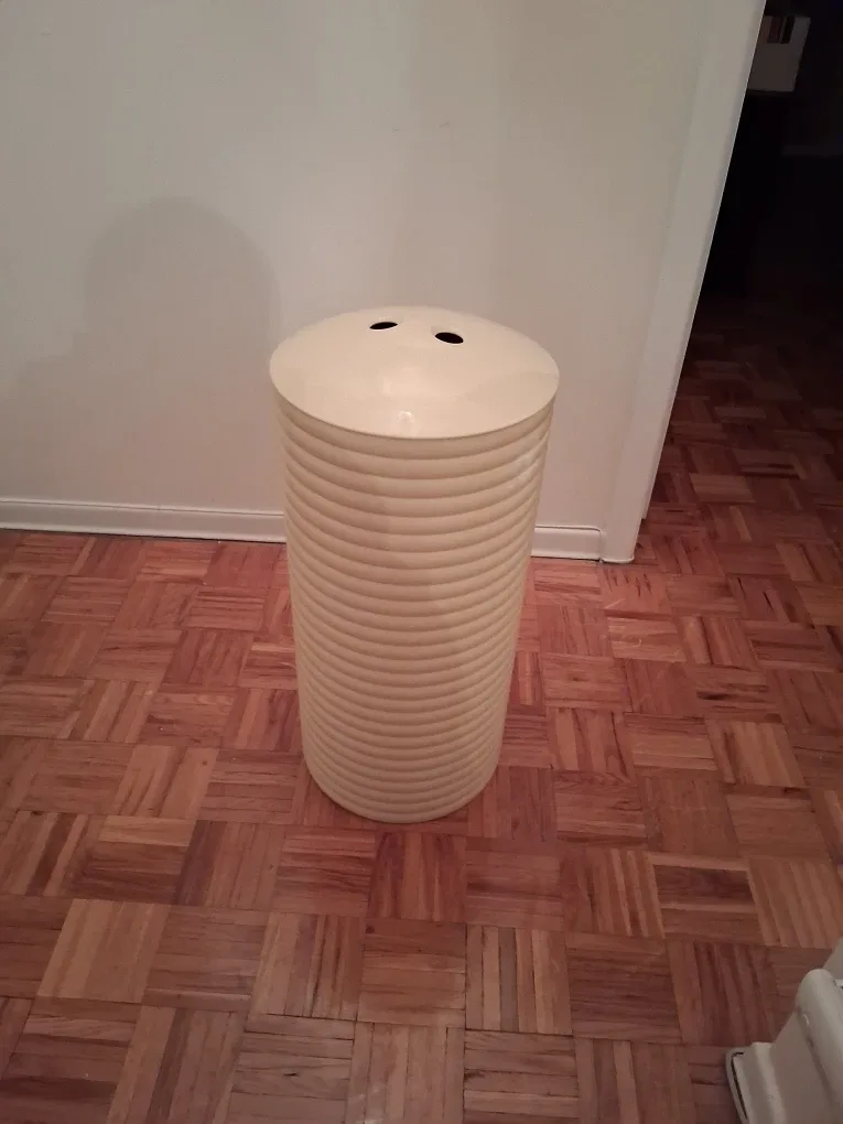 Off-White Ribbed Laundry Hamper