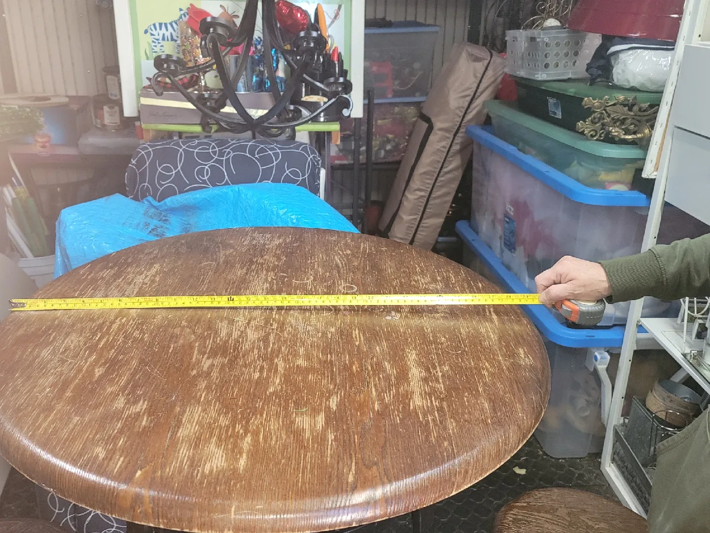 Round Wooden Pub Table with 2 Stools image indicator(4)