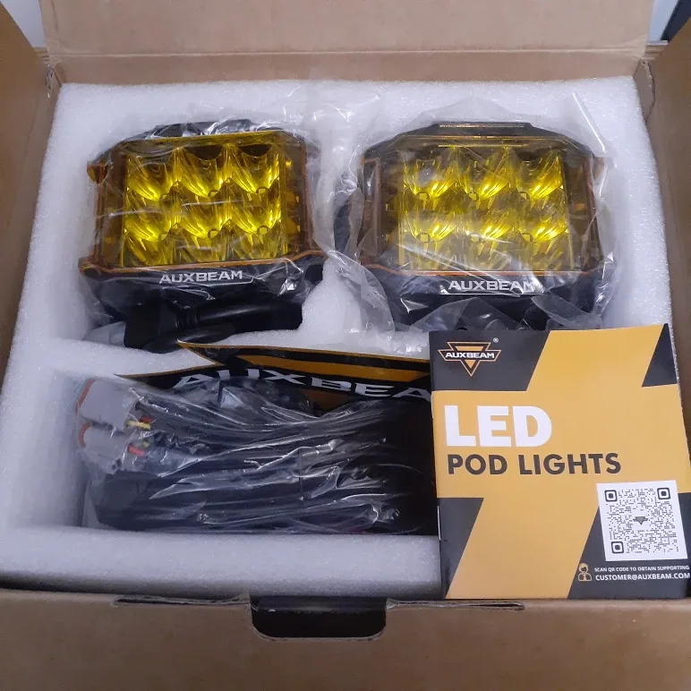 AUXBEAM 5 Inch LED Pod Lights - Amber & White image indicator(2)