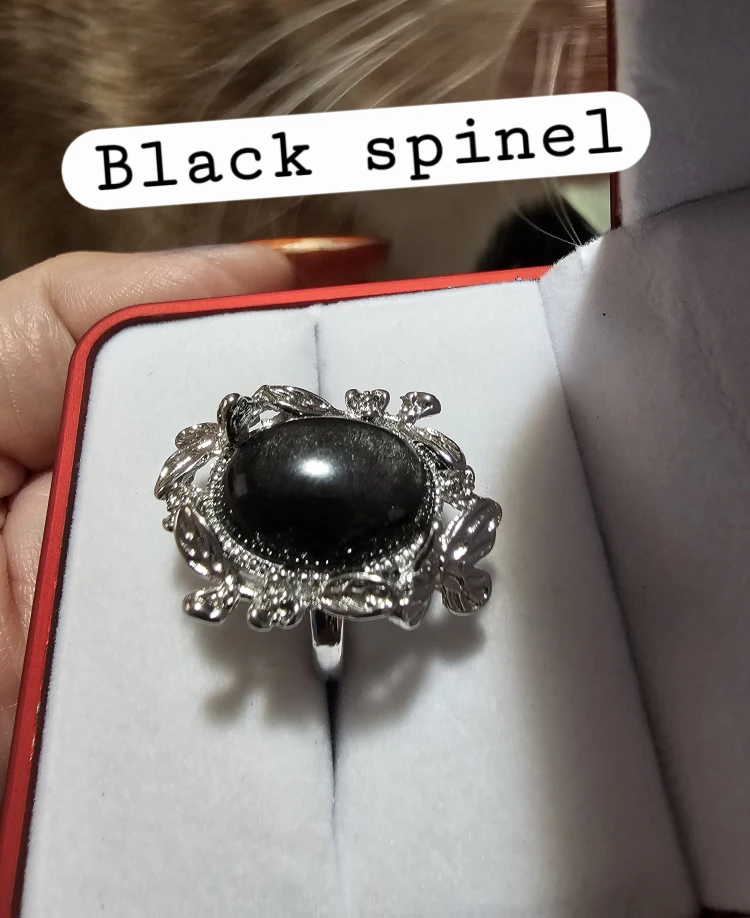 Real gems & crytal rings , copper settings - photo 3