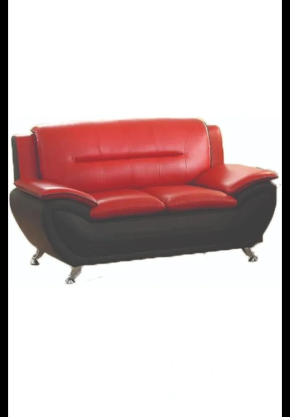 Red & Black Leather Sofa Set image indicator(5)
