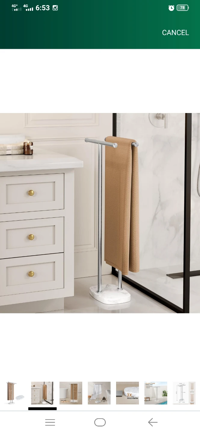 KES Free Standing Towel Rack with Marble Base - Brand New - photo 4