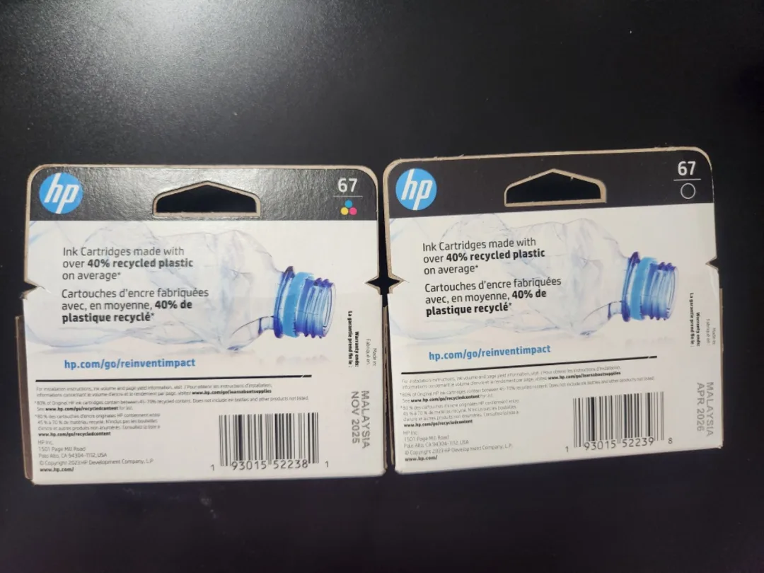 HP 67 Black & Tri-Color Ink Cartridges - New! image indicator(2)