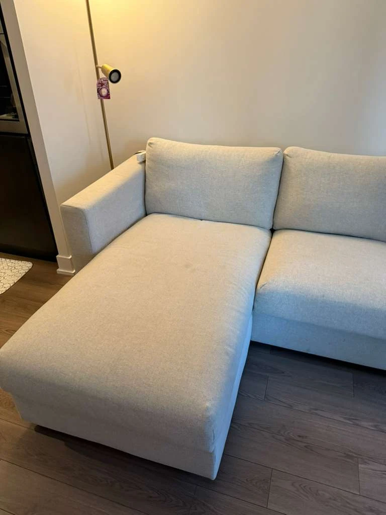 Beige Sectional Sofa with Storage - photo 2