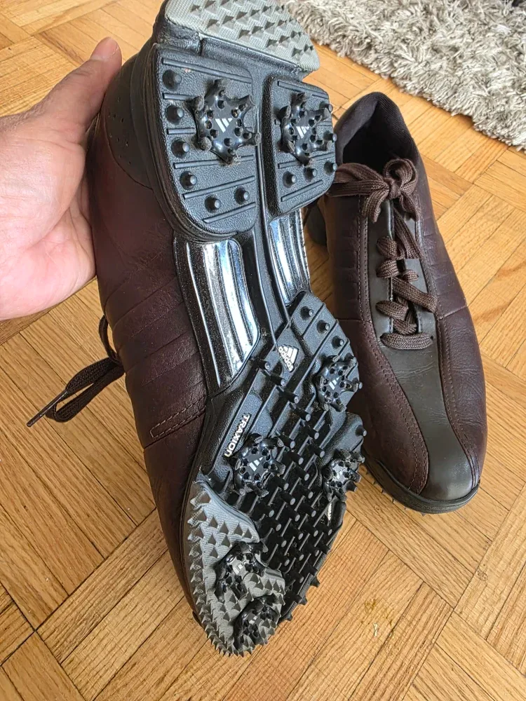 Adidas Brown Leather Golf Shoes Size 9 image indicator(2)