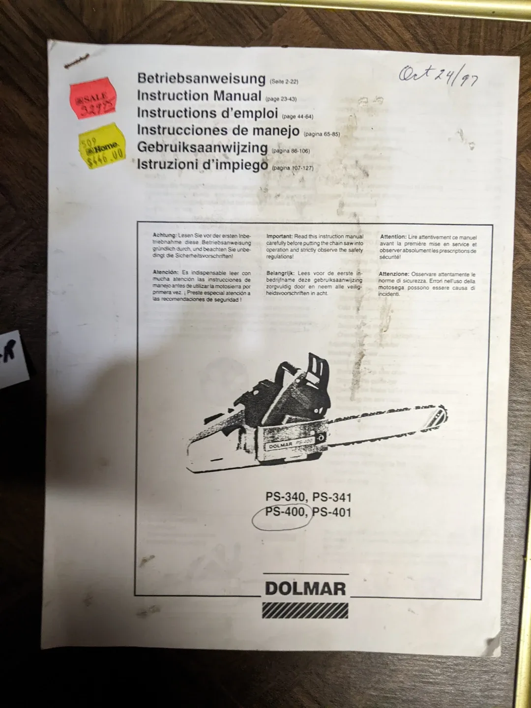 Dolmar PS-400 Chainsaw image indicator(5)