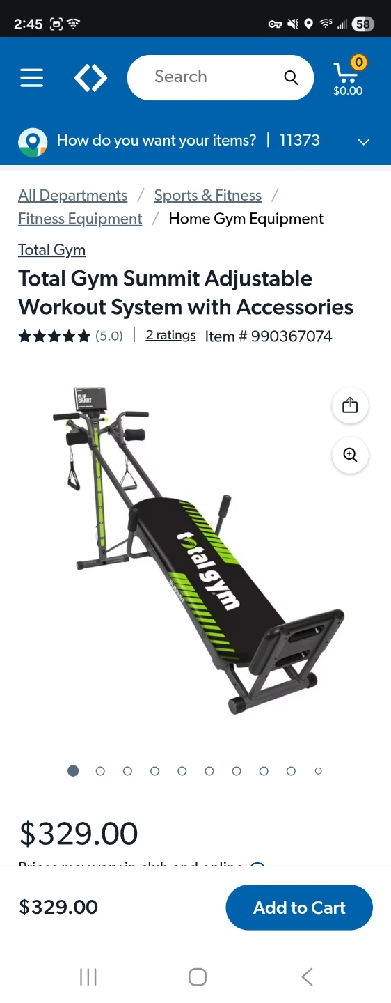 Total Gym force Adjustable Workout System
