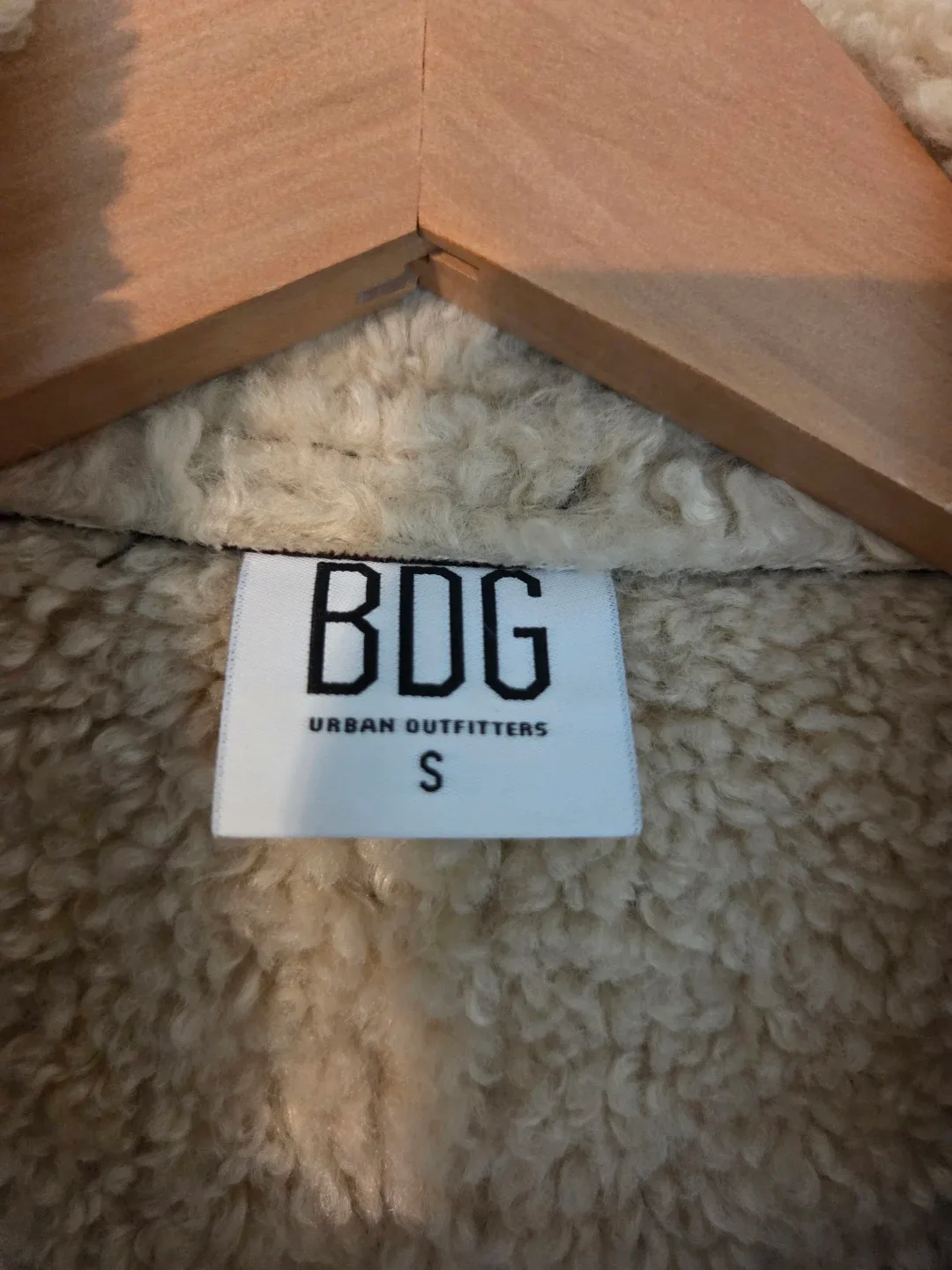 BDG Urban Outfitters Brown Faux Leather Shearling Aviator Coat image indicator(7)