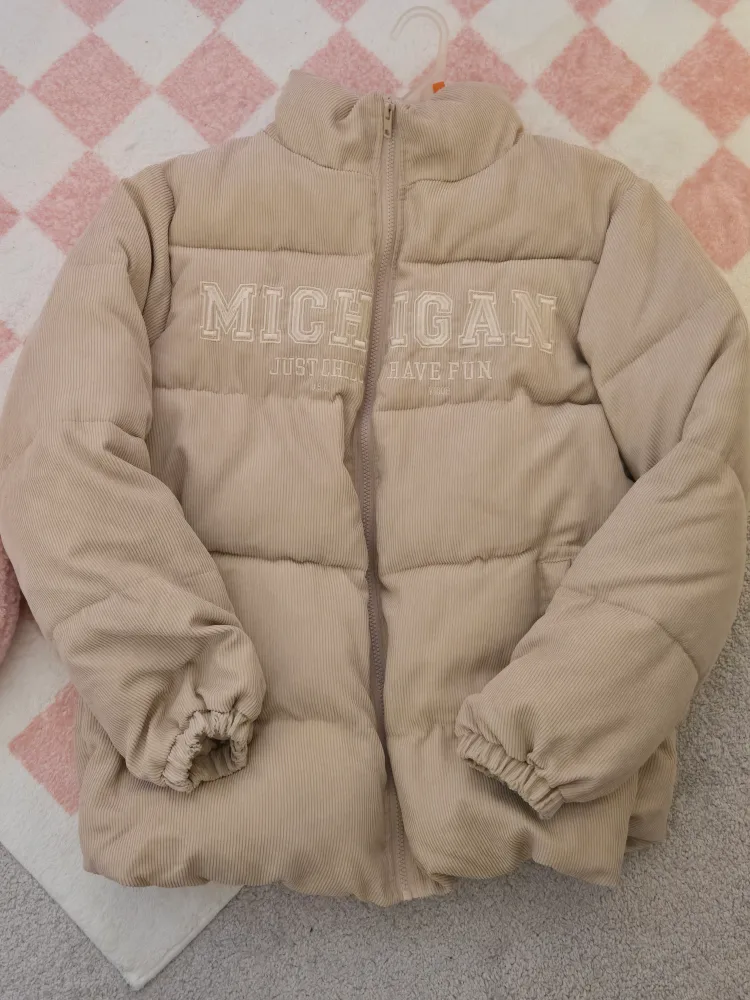 SHEIN Beige Corduroy Puffer Jacket - Size Girls 15y