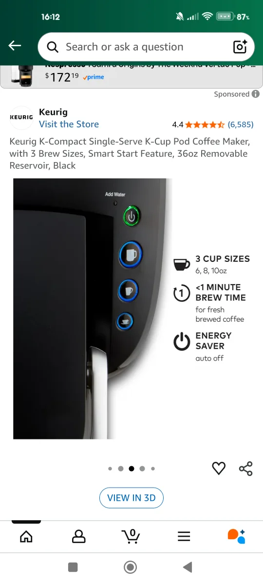 Keurig K-Compact K-Cup Pod Coffee Maker - Excellent condition image indicator(5)