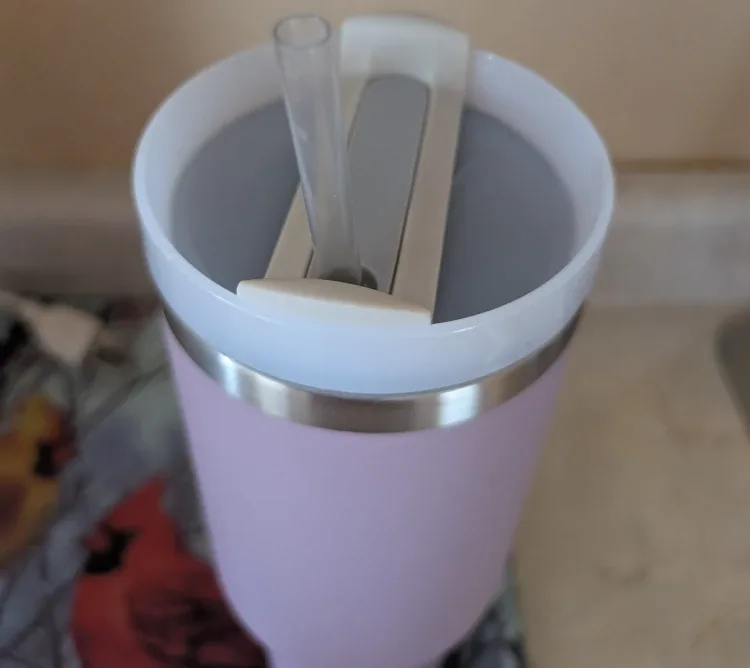 Pink Water Bottle Tumbler with Handle image indicator(2)