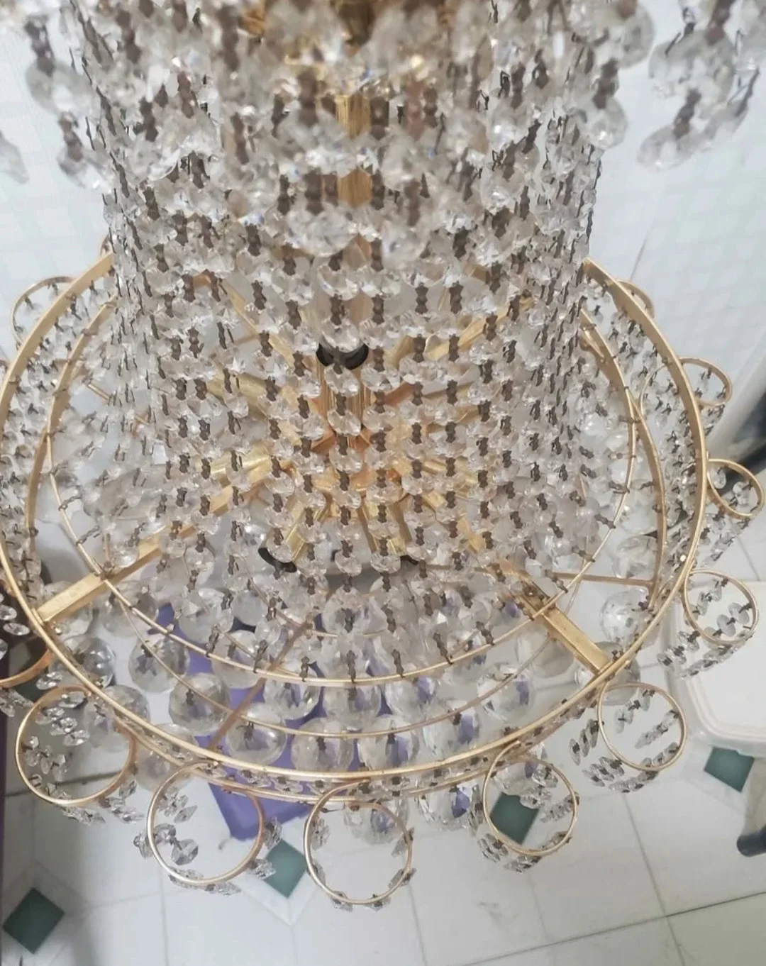 Beautiful vintage 10 light crystal chandelier image indicator(6)