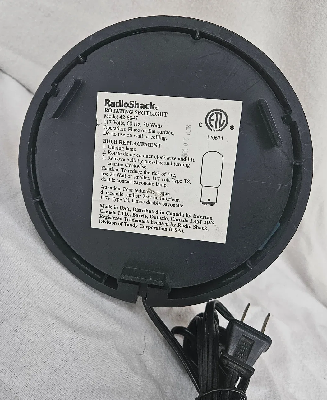 Vintage Radio Shack 7” Rotating Beacon Light image indicator(3)