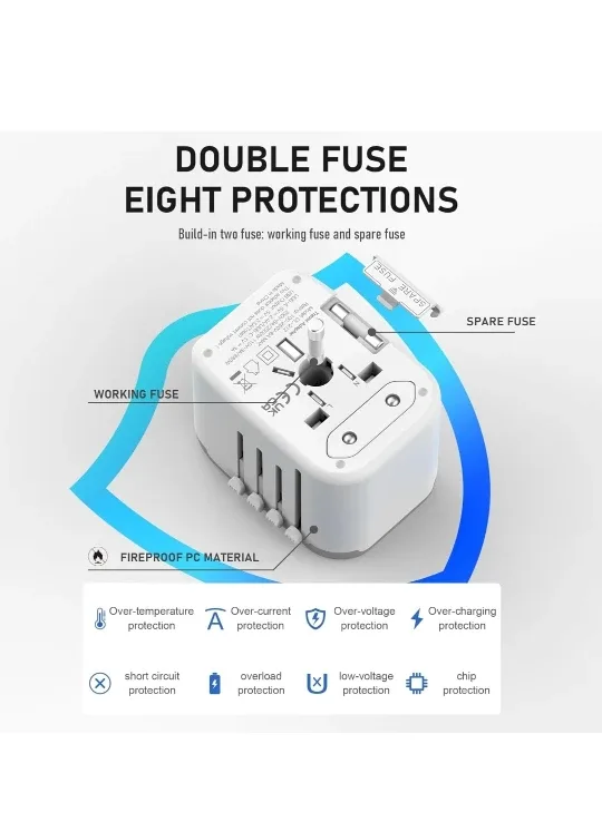 Vylee Universal Travel Adapter - White image indicator(2)