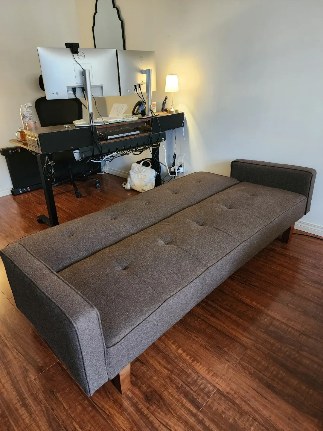 Convertible Sofa Bed - Brown Linen - Delivery available image indicator(2)